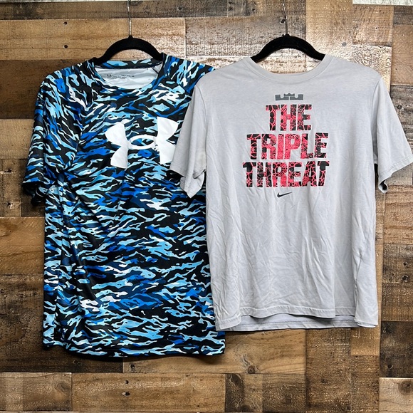 Bundle‎ Of 2 Nike & Under Armour T-Shirts Boy's Size Youth XL - Picture 1 of 8